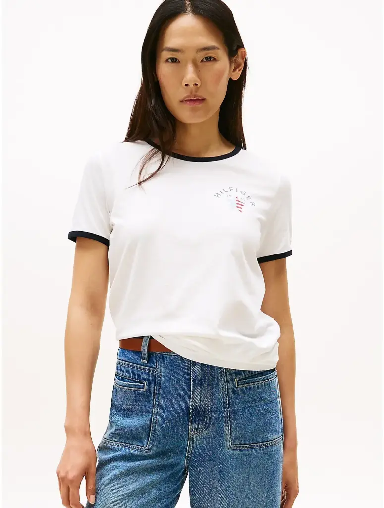 Polo Tommy Hilfiger con logo de estrella blanco XW05549