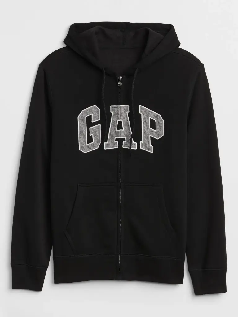 Sudadera con capucha y cremallera con el logotipo de Gap NEGRO
