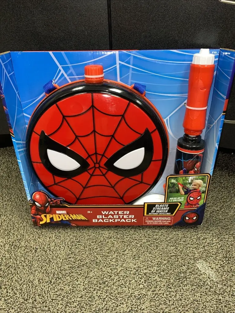 Mochila con pistola de agua de acción de bombeo Marvel Spiderman
