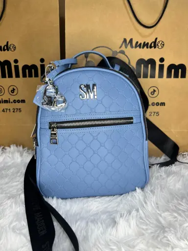 Mochila Steve Madden Monograma Windward Blue BBLOGOCM